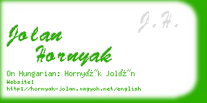 jolan hornyak business card